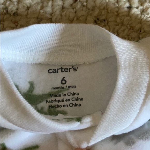 Carter’s 6 month cozy dinosaur footed pajamas - Picture 2 of 2